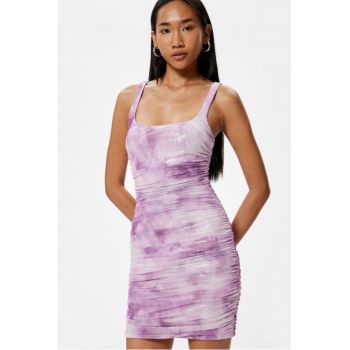 Rochie scurta bodycon cu imprimeu tie-dye