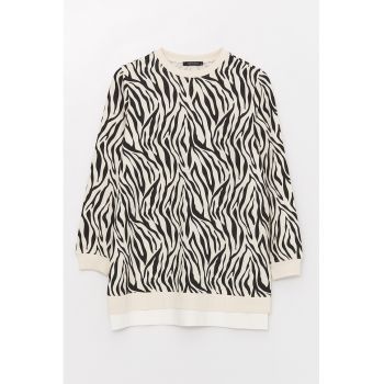 Bluza de trening supradimensionata cu imprimeu zebra