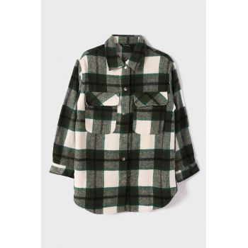 Jacheta-camasa din amestec de bumbac cu model plaid