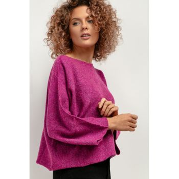 Pulover lejer din amestec de lana - fuchsia -