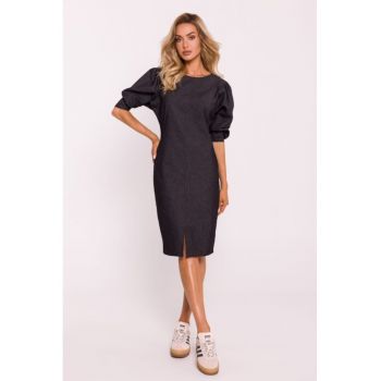 Rochie cu cusaturi si maneci bufante -