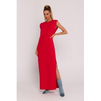 Rochie maxi cu pernute la umeri -