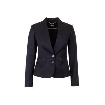 Blazer din amestec de lana virgina - fara revere - Negru