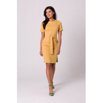 Rochie din bumbac cu brau -