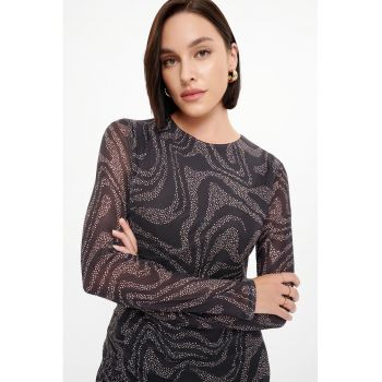 Rochie dreapta cu model abstract