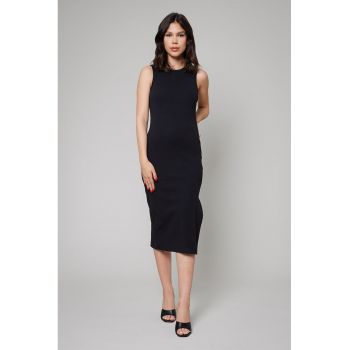 Rochie midi cambrata cu slit lateral Hera