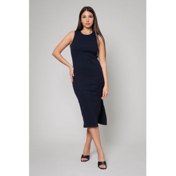 Rochie midi cambrata cu slit lateral Hera