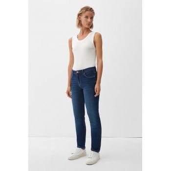 Blugi skinny cu aspect decolorat