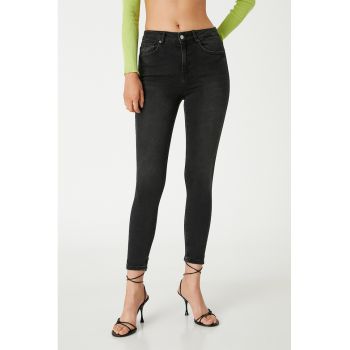 Blugi skinny cu talie inalta