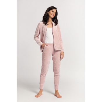 Bluza de pijama din amestec de modal catifelat cu fermoar