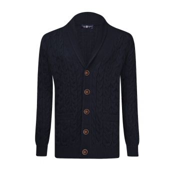 Cardigan cu model torsade si revere