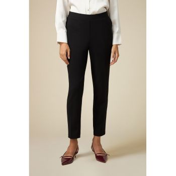 Pantaloni crop cu talie elastica