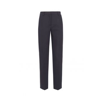 Pantaloni conici cu talie inalta - Negru