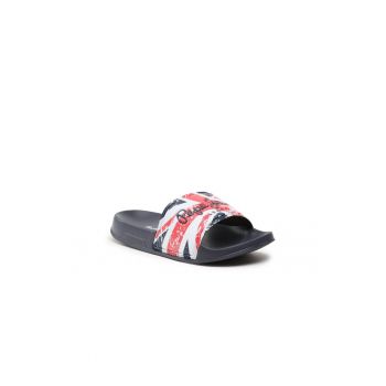 Papuci flip-flop baieti - Piele ecologica - Multicolor