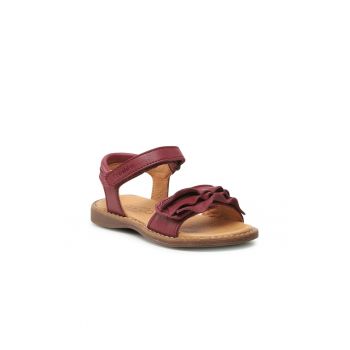 Sandale fete - 302126699 - Burgundia - Piele intoarsa