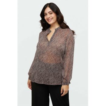 Bluza semitransparenta cu model animal print