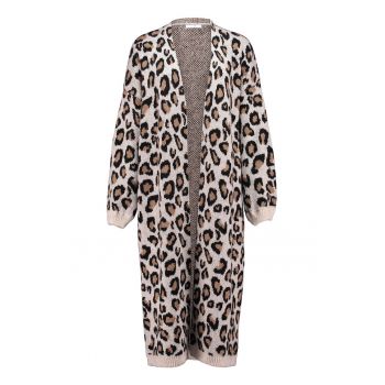 Cardigan cu imprimeu leopard - fara inchidere