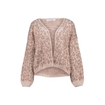 Cardigan lejer cu imprimeu leopard - fara inchidere