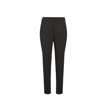 Pantaloni conici cu nasturi decorativi - Negru