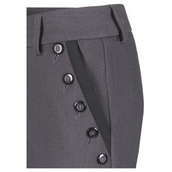 Pantaloni cu nasturi decorativi - Gri Inchis - XS