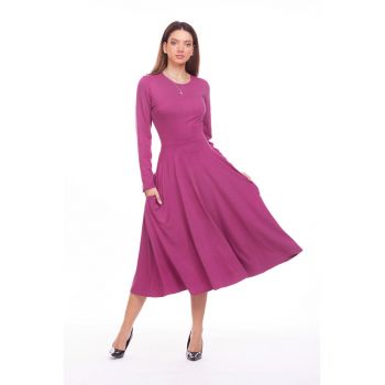 Rochie midi evazata cu buzunare