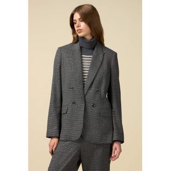 Sacou cu doua randuri de nasturi si model houndstooth