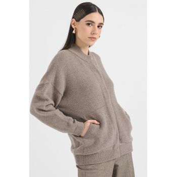 Cardigan de lana cu maneci cazute