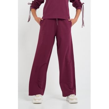 Pantaloni de trening ampli cu talie inalta