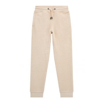 Pantaloni de trening cu croiala conica si snur de ajustare