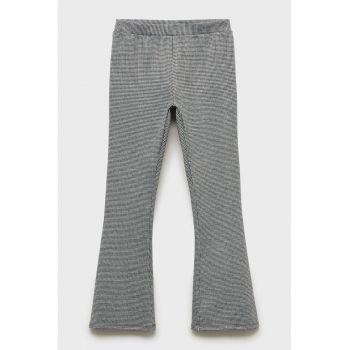 Pantaloni evazati cu model houndstooth