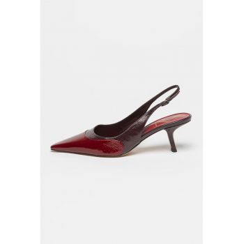 Pantofi slingback din piele cu toc Bayley