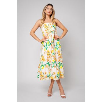 Rochie midi cu detalii florale