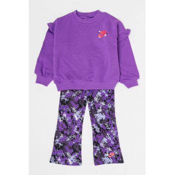 Set de bluza si pantaloni de trening cu imprimeu - 2 piese