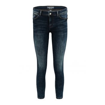 Blugi skinny cu aspect decolorat