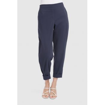 Pantaloni crop cu talie inalta