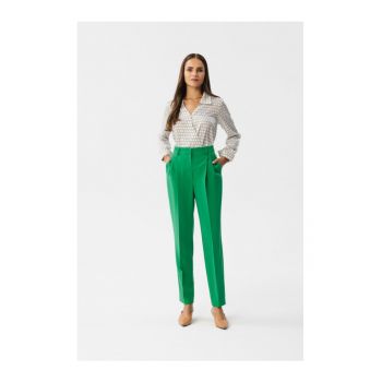 Pantaloni eleganti de dama - Anigran - verde deschis