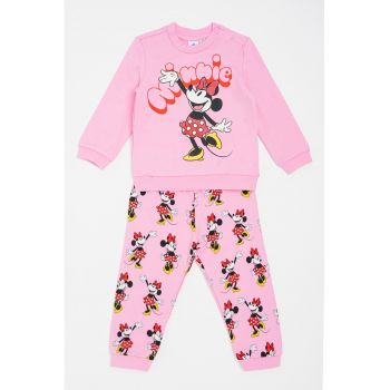 Pijama din bumbac cu imprimeu Minnie Mouse