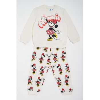 Pijama din bumbac cu imprimeu Minnie Mouse