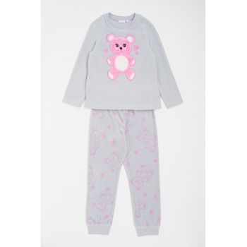 Pijama din fleece cu model