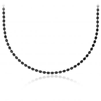 Lantisor barbatesc Small Beads din argint 925 placat cu rodiu negru