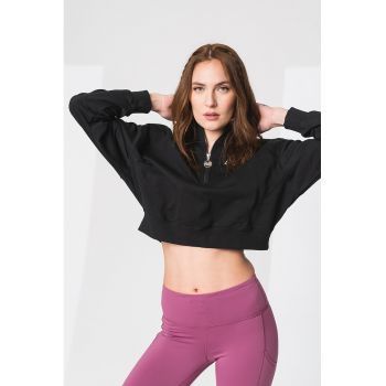 Bluza sport crop lejera cu fermoar scurt Air