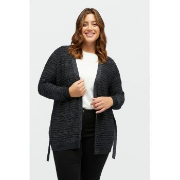 Cardigan uni cu maneci elastice