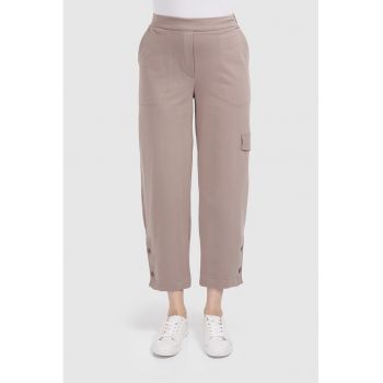 Pantaloni crop cu talie inalta