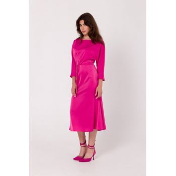 Rochie midi cu curea in talie -