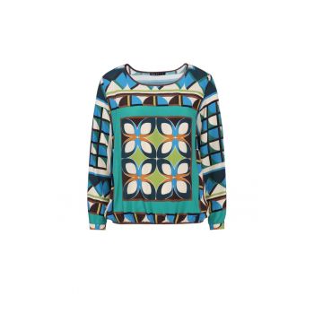 Bluza din viscoza cu imprimeu geometric - Multicolor