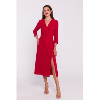 Rochie cu decolteu tip furou si slit jos -