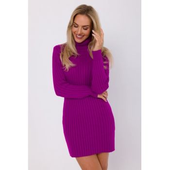 Rochie cu guler rulat - Violet -