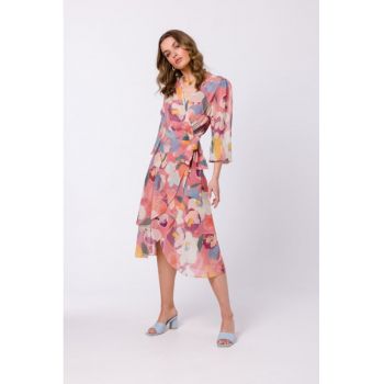 Rochie midi suprapusa din sifon -