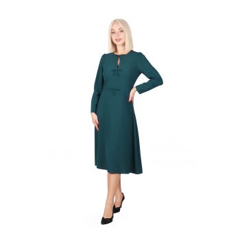 Rochie pe bie cu fundite decorative - Verde