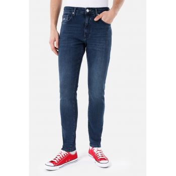 Blugi skinny cu aspect decolorat